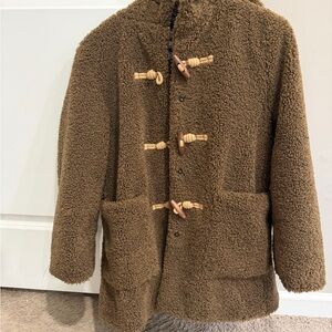 Zara Brown Toggle Coat